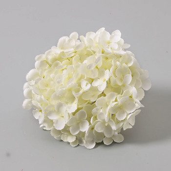 7,4-инчова висококачествена изкуствена бяла хортензия цветна топка Аксесоар за копринена хортензия за домашна сватбена декорация Фалшиви цветя