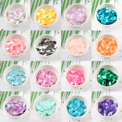 iSequins 200db/tétel 12mm ovális hajtogatott flitter matt vegyes színek flitterek paillettes esküvői kézműves,ékszerkészítési kiegészítők