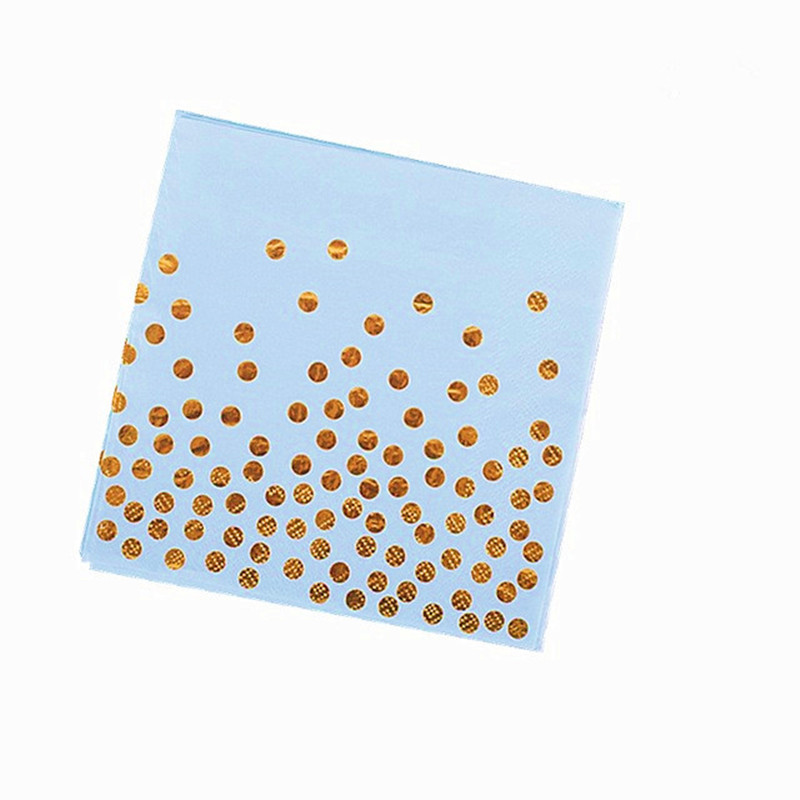 20gab/komplekts Creative Rose Gold Dot salvetes Vienreizējās lietošanas papīra dvieļu papīra salvetes dzimšanas dienas svinību piederumiem kāzu dekorācijas