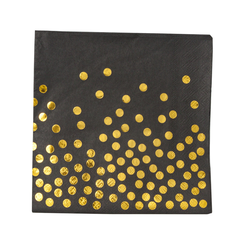 20gab/komplekts Creative Rose Gold Dot salvetes Vienreizējās lietošanas papīra dvieļu papīra salvetes dzimšanas dienas svinību piederumiem kāzu dekorācijas