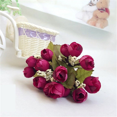 Rudens 15 galviņas/pušķis, mazi pumpuraiņi, rozes, seglapas, mākslīgie ziedi, zīda roze, kāzu mājas Ziemassvētku dekors, ziedi, roze, dāvana