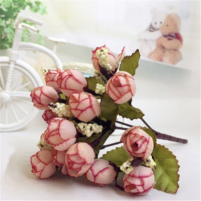 Rudens 15 galviņas/pušķis, mazi pumpuraiņi, rozes, seglapas, mākslīgie ziedi, zīda roze, kāzu mājas Ziemassvētku dekors, ziedi, roze, dāvana