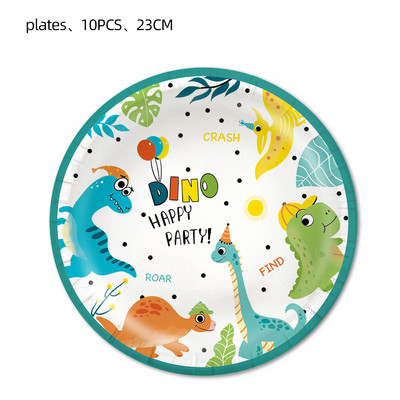 Multikad dinosauruste sünnipäevakaunistused Beebi dušš Ühekordsed taldrikud Tassid Salvrätikud Lauakate Dino sünnipäevapeotarbed