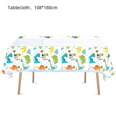 Multikad dinosauruste sünnipäevakaunistused Beebi dušš Ühekordsed taldrikud Tassid Salvrätikud Lauakate Dino sünnipäevapeotarbed