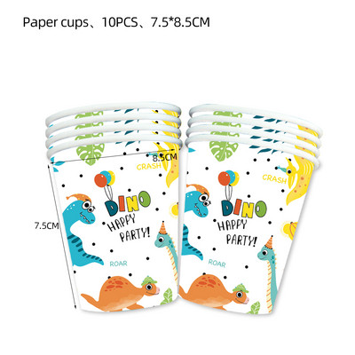Multikad dinosauruste sünnipäevakaunistused Beebi dušš Ühekordsed taldrikud Tassid Salvrätikud Lauakate Dino sünnipäevapeotarbed