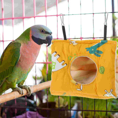 Nest House papagaiļi, papagailis, iekarināms šūpuļtīkls, ūdensnecaurlaidīgs būris putns, ziema, burvīgs kokvilnas gultas trīsstūris