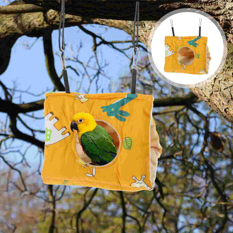 Nest House papagaiļi, papagailis, iekarināms šūpuļtīkls, ūdensnecaurlaidīgs būris putns, ziema, burvīgs kokvilnas gultas trīsstūris