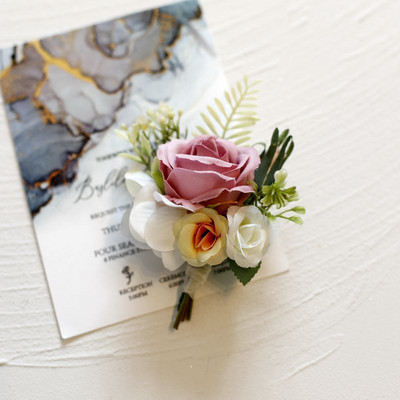 Boutonniere Ziedi Korsāža Piespraude Boutonniere Pogcaurums Vīriešu Kāzu Rokassprādze Līgavas māsa Kāzu Pogcaurums Lieciniece Korsāža