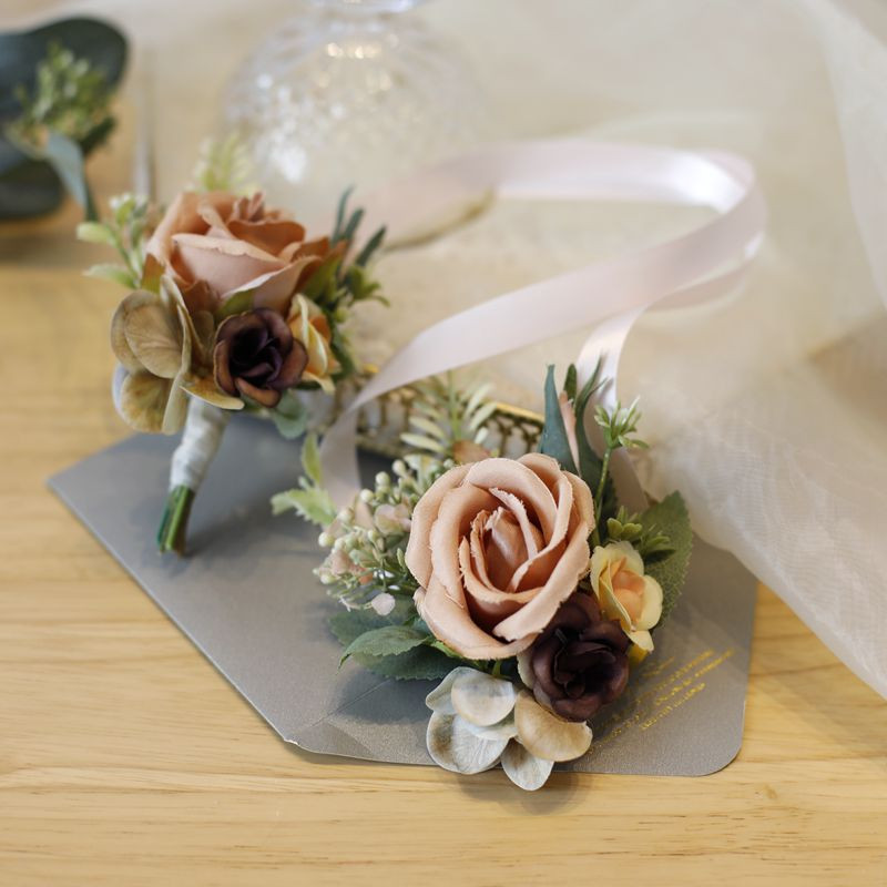Boutonniere Ziedi Korsāža Piespraude Boutonniere Pogcaurums Vīriešu Kāzu Rokassprādze Līgavas māsa Kāzu Pogcaurums Lieciniece Korsāža