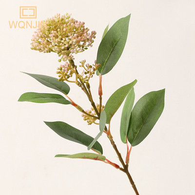 WQNJIN Augstas kvalitātes mīksta silikona sniega bumba hortenzijas zars zīda mākslīgie ziedi mājas kāzu dekori Green Flores dekorācijas