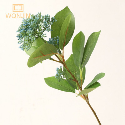 WQNJIN Augstas kvalitātes mīksta silikona sniega bumba hortenzijas zars zīda mākslīgie ziedi mājas kāzu dekori Green Flores dekorācijas