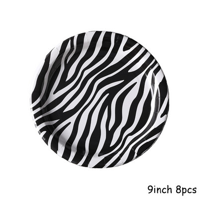 Savvaļas dzīvnieku raksts Vienreizlietojamie šķīvji Džungļu safari Dzīvnieku apdrukas salvetes Žirafes Zebra Tīģera Leoparda 1. dzimšanas dienas ballītes dekori