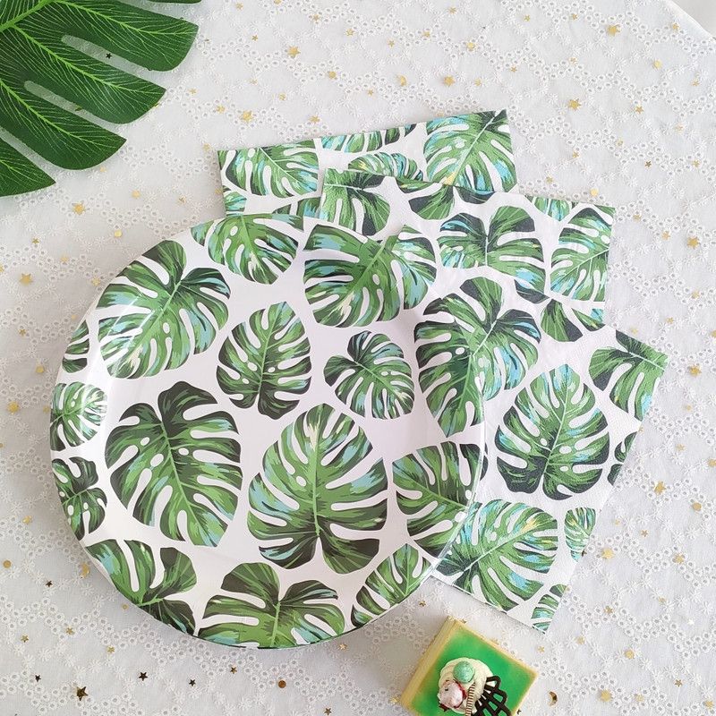 Savvaļas dzīvnieku raksts Vienreizlietojamie šķīvji Džungļu safari Dzīvnieku apdrukas salvetes Žirafes Zebra Tīģera Leoparda 1. dzimšanas dienas ballītes dekori