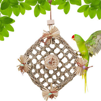 Мрежа за въже за папагал Естествени играчки за птици Мрежа за люлка за търсене на храна, катерене и игра Издръжлив, безопасен за влюбени птици, корела, вълнист папагал, доставка