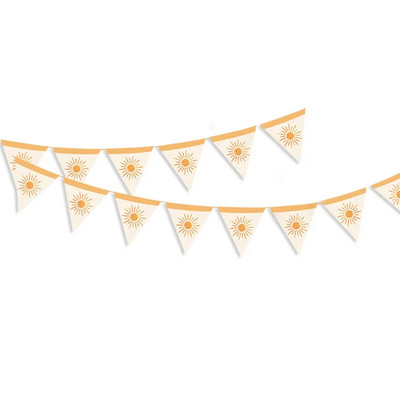 Boho Sun dzimšanas dienas svinību galda piederumi Dekorācijas papīra šķīvju glāze Salvete Reklāmkarogs Sunshine The Sun Baby Shower ballīšu dekorēšanas piederumi