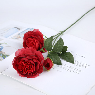 Skaists mākslīgo ziedu pušķis augstas kvalitātes rudens rozes simulācija peonija viltus ziedu mājas kāzu ballītes telpas dekorēšana