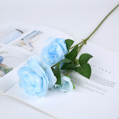 Skaists mākslīgo ziedu pušķis augstas kvalitātes rudens rozes simulācija peonija viltus ziedu mājas kāzu ballītes telpas dekorēšana