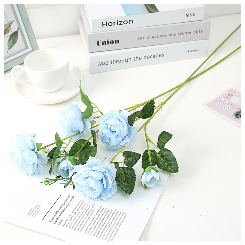 Skaists mākslīgo ziedu pušķis augstas kvalitātes rudens rozes simulācija peonija viltus ziedu mājas kāzu ballītes telpas dekorēšana