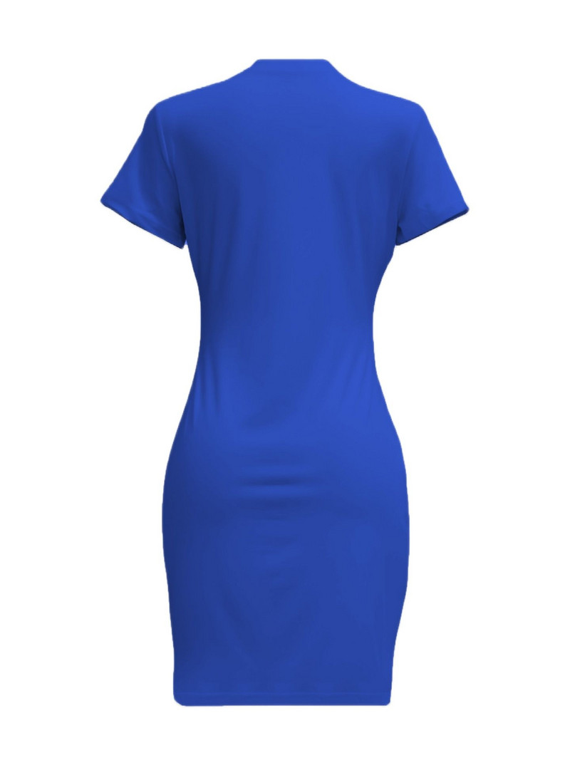 LW lielizmēra kleita ar burtu apdruku Bodycon šaura kleita Modes vienkrāsaina kleita ar īsām piedurknēm Bodycon mini kleita vasaras ballīšu kleita