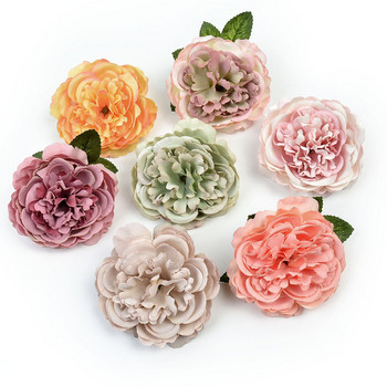 2/5 τεμ. 8 εκατοστών τεχνητά λουλούδια Silk Peony Flower Head For Wedding Party Διακόσμηση σπιτιού DIY Flower Wall Box Gift Box Scrapbook Crafts