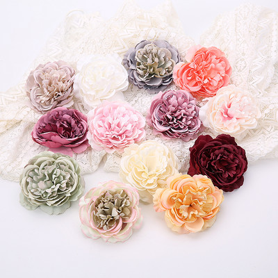 2/5 τεμ. 8 εκατοστών τεχνητά λουλούδια Silk Peony Flower Head For Wedding Party Διακόσμηση σπιτιού DIY Flower Wall Box Gift Box Scrapbook Crafts