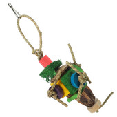 Papagaiļa košļājamā rotaļlieta, liels putns, košļājams, piekārts, mazs būris, koka papagailis, jocīgs, smalks