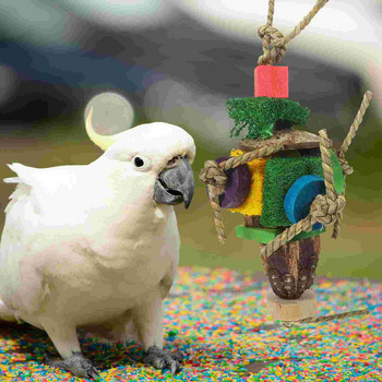 Παπαγάλος Μασάς Παιχνίδι Μεγάλο Πουλί που Μασάει Κρεμαστά Μικρά Κλουβιά Παπαγάλοι Ξύλινα Αστεία Ντελικάτα