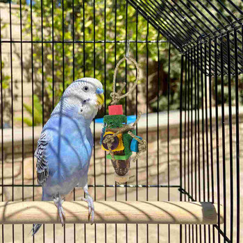Играчка за дъвчене на папагал Голяма птица Дъвчеща Висящи малки клетки Папагалчета Дървени забавни деликатни
