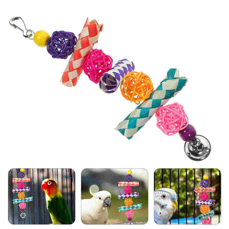 Papagaiļu košļājama rotaļlieta putnu būris nokošana papagailis mājdzīvnieku aksesuārs papagaiļi raust karājas