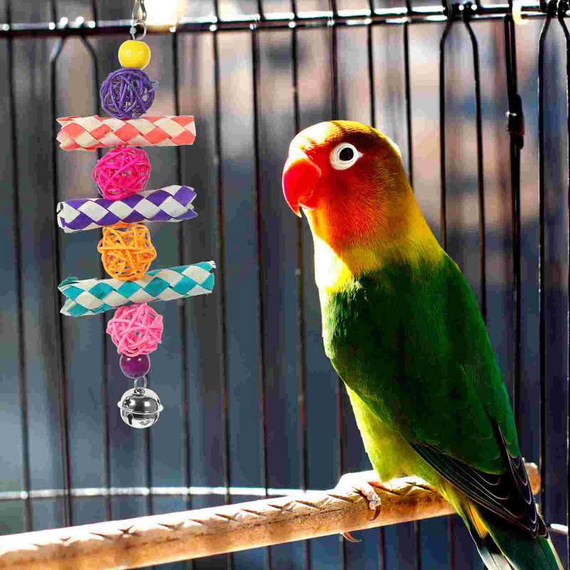 Papagaiļu košļājama rotaļlieta putnu būris nokošana papagailis mājdzīvnieku aksesuārs papagaiļi raust karājas