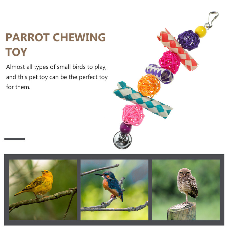 Papagaiļu košļājama rotaļlieta putnu būris nokošana papagailis mājdzīvnieku aksesuārs papagaiļi raust karājas