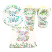Karikatūras stila koala lāču komplekts Džungļu safari vakariņas Papīra krūzes Šķīvji Salvetes Dzimšanas dienas svinību galda komplekts Piederumi Bērnu duša