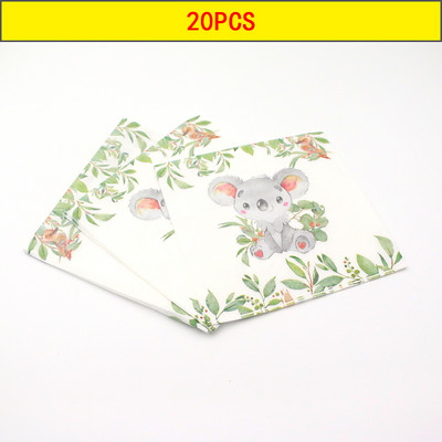 Karikatūras stila koala lāču komplekts Džungļu safari vakariņas Papīra krūzes Šķīvji Salvetes Dzimšanas dienas svinību galda komplekts Piederumi Bērnu duša