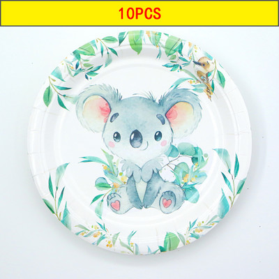 Karikatūras stila koala lāču komplekts Džungļu safari vakariņas Papīra krūzes Šķīvji Salvetes Dzimšanas dienas svinību galda komplekts Piederumi Bērnu duša