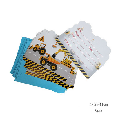 6gab Celtniecības motīvs Dzimšanas dienu ballītes Vienreizlietojamie trauki zēniem Dzimšanas dienas noformējums Karikatūra Auto ballītes Baloni Šķīvji