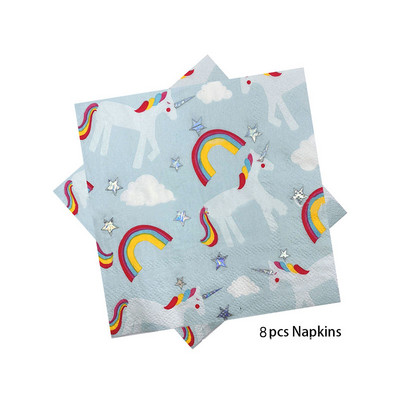 Vienradža dekors dzimšanas dienas ballītes dekors Vienradzis Vienradzis vienreizlietojamie galda piederumi Mazuļa dušas meitene Laimīgu vienradža dzimšanas dienas svinību piederumi