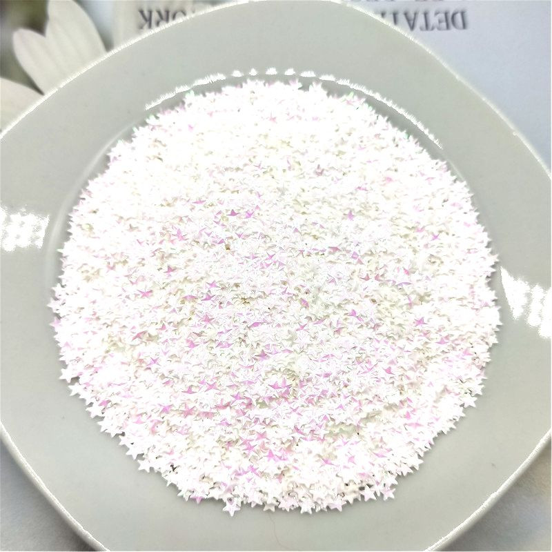 Itin ploni PET žvaigždžių blizgučiai 3 mm lazeriu blizgantys 3D nagų blizgučiai Paillette ekologiški palaidi blizgučiai, skirti nagų dailės dekoracijoms, 10 g