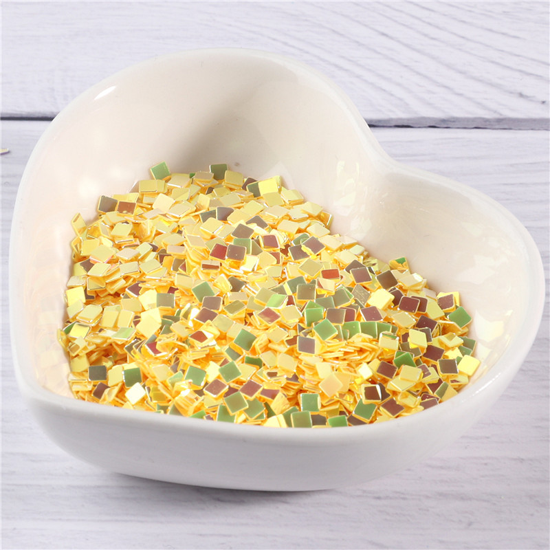10 g/iepakojumā jauktas krāsas 2 mm kvadrātveida forma, vaļīgi fliteri Pailletes nagu mākslas manikīra materiāls, kāzu dekorācijas konfeti amatniecība