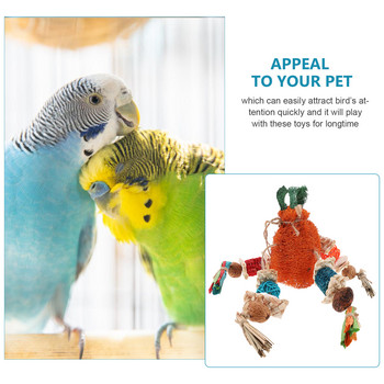 Bird Chew Parrot Παιχνίδι παπαγάλος Κλουβί Pet Loofah Sponge Chewing Swing Parakeet Balance Train