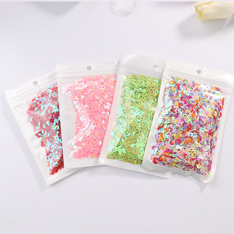 2000gab/partija 2*6mm izliektas mēness vizuļu paletes nagu mākslas manikīram, kāzu dekoru konfeti, slime diy aksesuāri