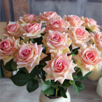 Μονή Φανέλα Γωνία Τεχνητό Μεταξωτό Μεγάλα Λουλούδια Ροζ Διακόσμηση Γάμου Σαλόνι Σπίτι DIY Διακόσμηση Ψεύτικα λουλούδια
