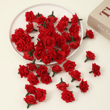 10/20/30Pcs Artificial Red Roses Head Fake Silk Rose Head DIY for Wedding Party Decor Flower Wall DIY Crafts Bouquet Decoration