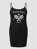 Finjani sievietes Cami kleita Sexy Alphabet Contrast Bodycon kleitas Liela izmēra eleganta un eleganta kleita