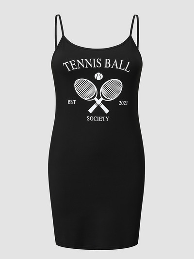 Finjani sievietes Cami kleita Sexy Alphabet Contrast Bodycon kleitas Liela izmēra eleganta un eleganta kleita