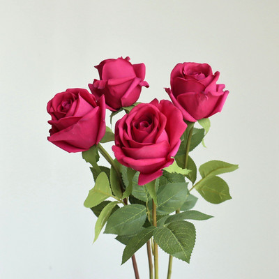 Luksusa Real touch Rose Branch Mākslīgie ziedi viesistabai Dekoratīvie flores Mākslīgie Mājas Dekorācijas Rožu Artificielle