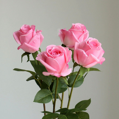 Luksusa Real touch Rose Branch Mākslīgie ziedi viesistabai Dekoratīvie flores Mākslīgie Mājas Dekorācijas Rožu Artificielle