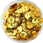 12 mm pusglāzei ar kausu izvilkti sequins, vaļīgi sequins.