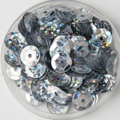 12 mm pusglāzei ar kausu izvilkti sequins, vaļīgi sequins.