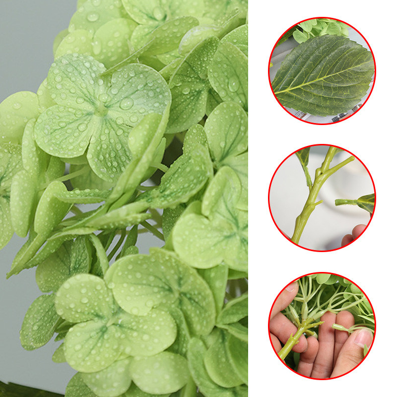 Valódi mesterséges virágok selyem hortenzia menyasszonyi csokor Esküvői Otthon Nappali dekoráció Kiegészítők Virágkötészeti