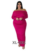Liela izmēra kleitas sievietēm ar garām piedurknēm Sexy Eleganta Drapēta Mode Maxi Kleita Rudens Visa 3xl 4xl 5xl 6xl